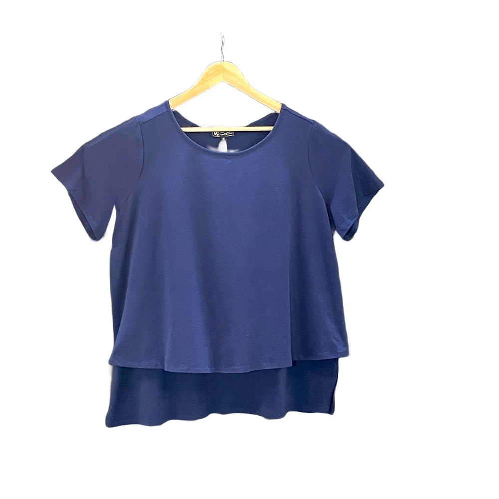 DG2 by Diane Gilman 1X Easy Double Layered Short Sleeve Tunic NWT